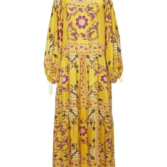 La DoubleJ Vesta Dress Melograno Giallo Placée in Silk Twill Sz S Fits M - Picture 3 of 11